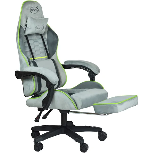 BROCS, Silla Gamer BR0082, Apoya pies, reclinable, Rosada/Blanca,  Garantía:3 Meses - BR0082